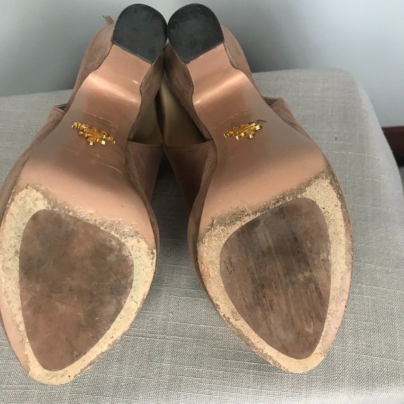 Prada Rose Suede Platform Heels, Size 36 - Picture 9 of 9